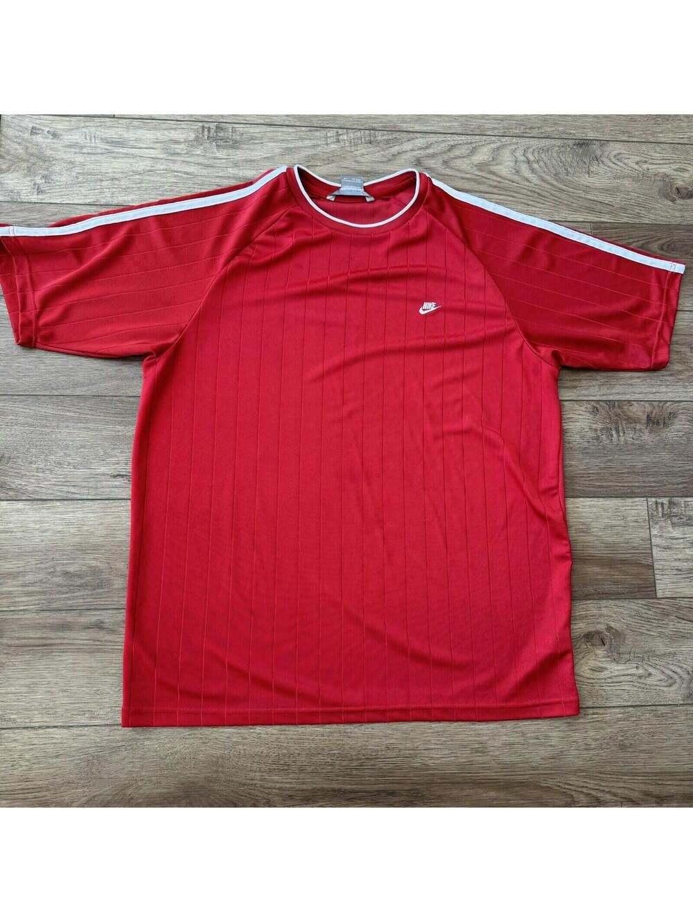 Vintage Y2K Nike Red Active Shirt Silver Tag Size L Soccer